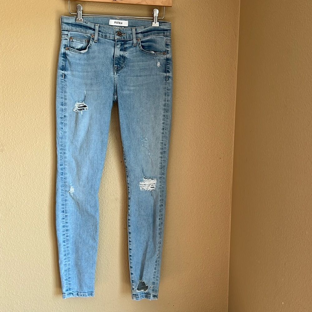 Pistola‎ Jeans Light Wash with distressing and fading 27